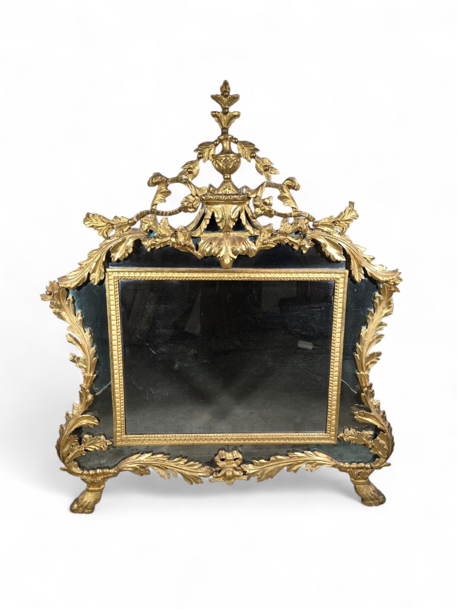 Miroir en bois doré de style Empire italien du XVIIIe siècle-photo-2