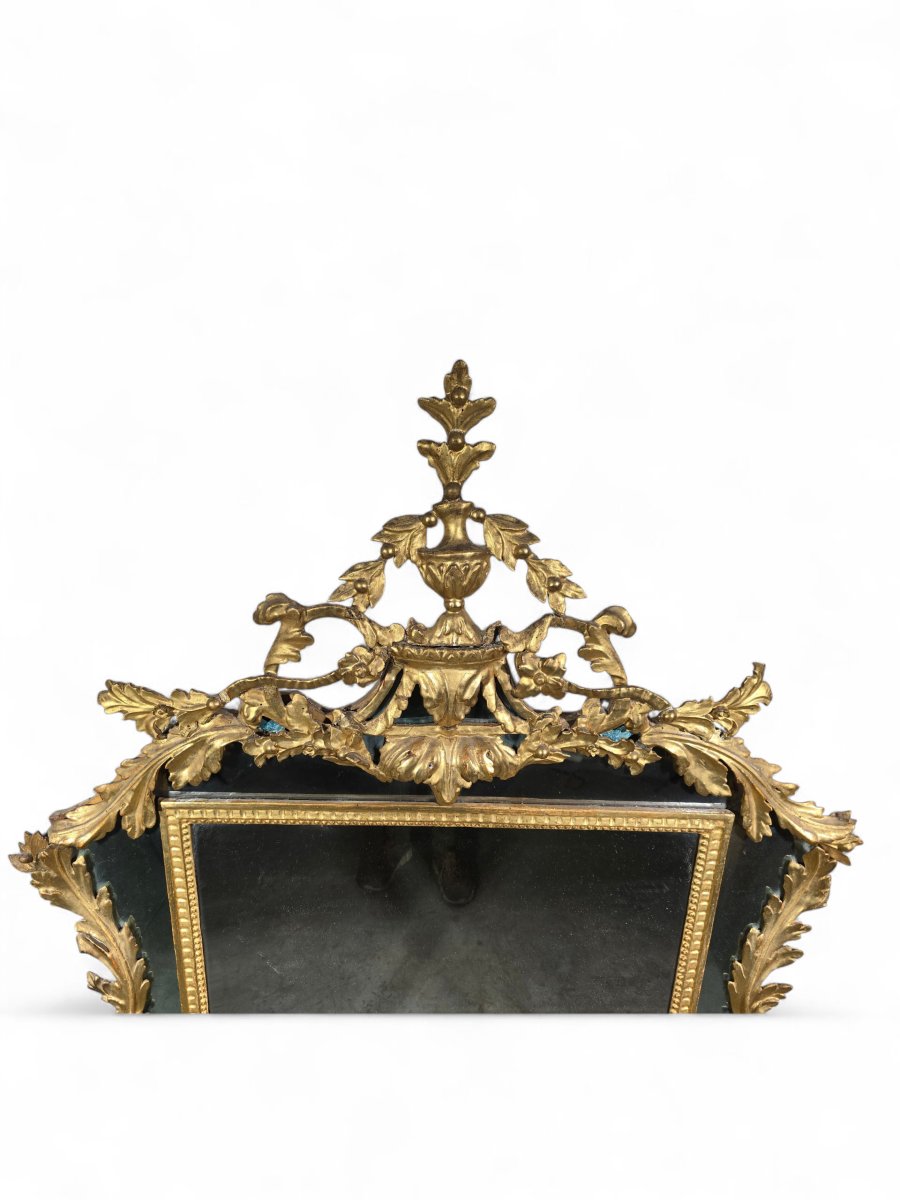 Miroir en bois doré de style Empire italien du XVIIIe siècle-photo-4