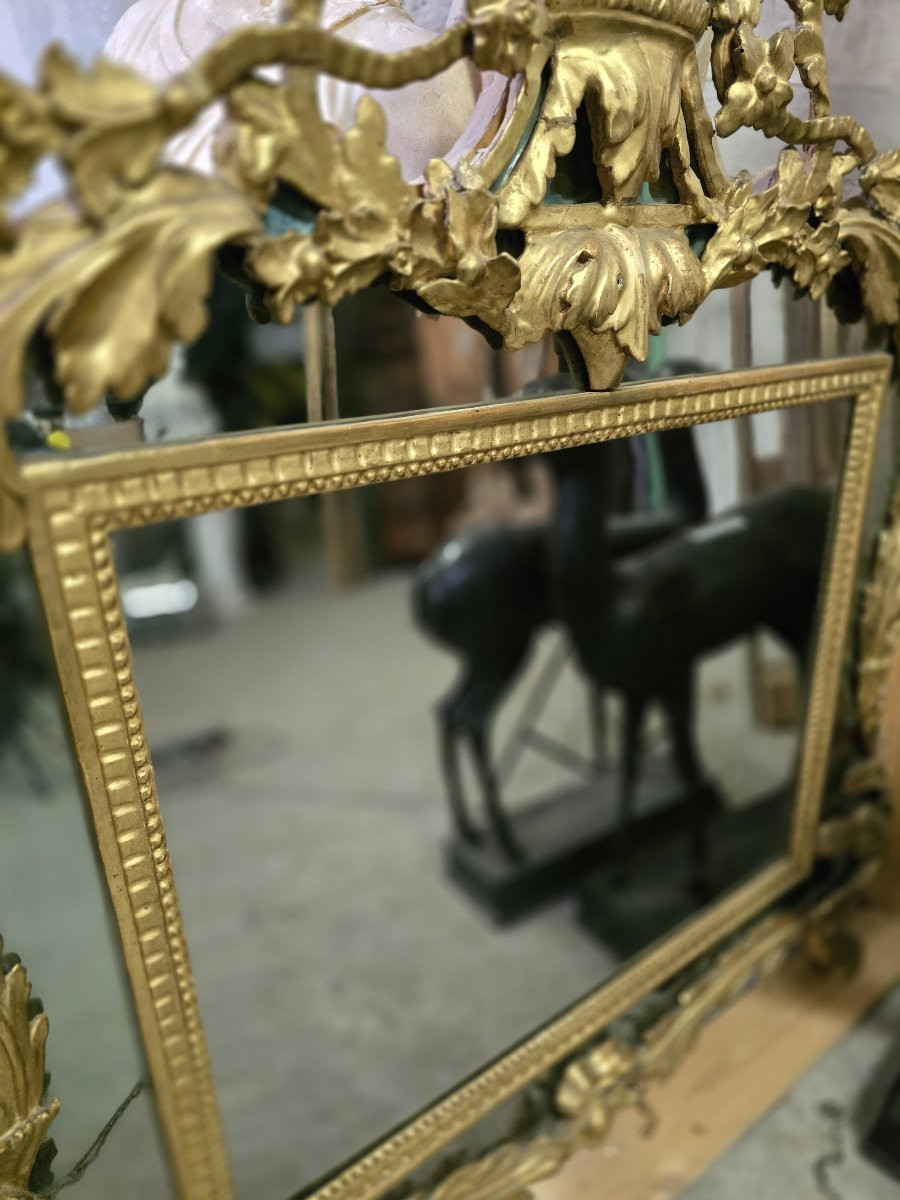 Miroir en bois doré de style Empire italien du XVIIIe siècle-photo-8