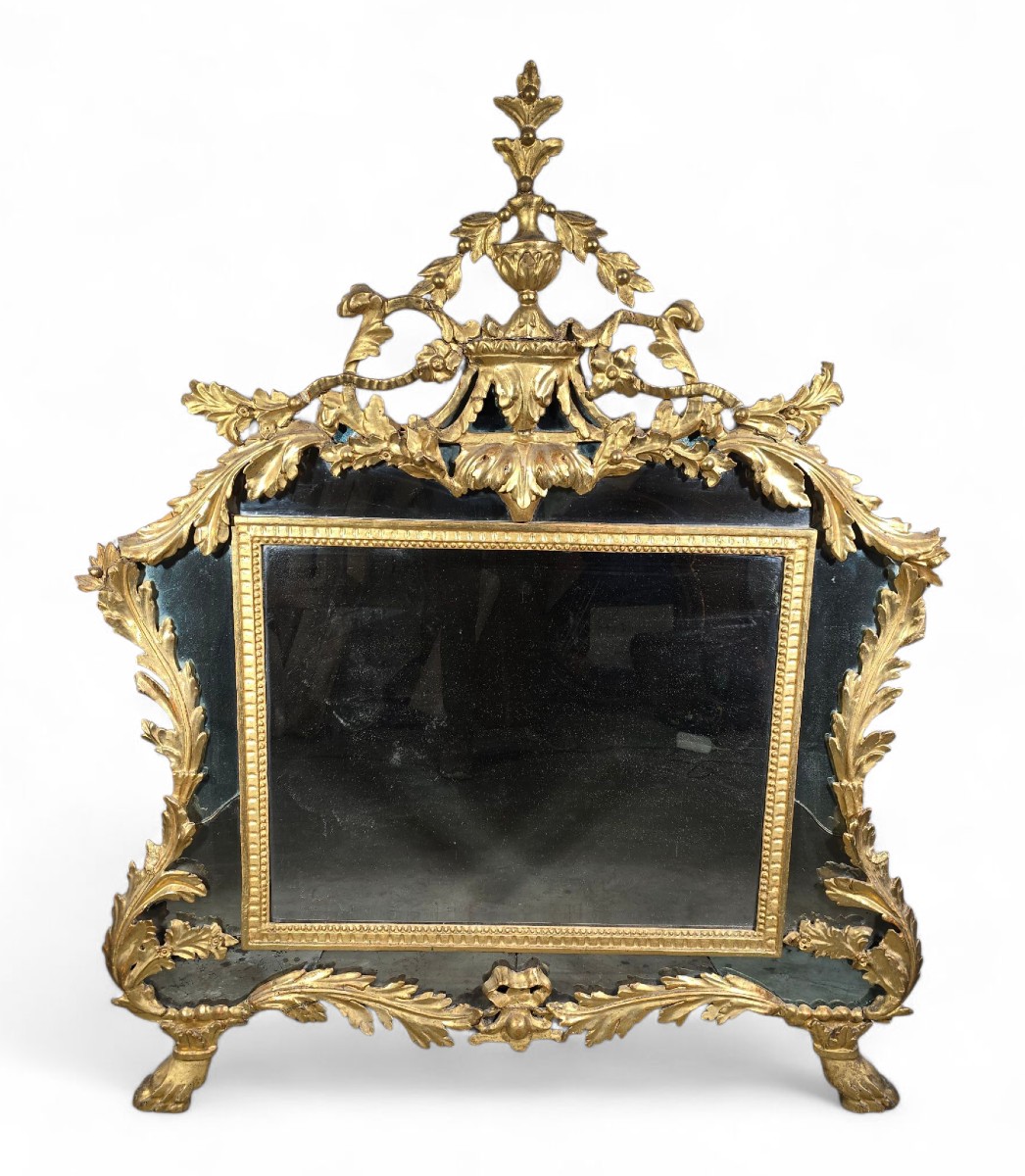 Miroir en bois doré de style Empire italien du XVIIIe siècle