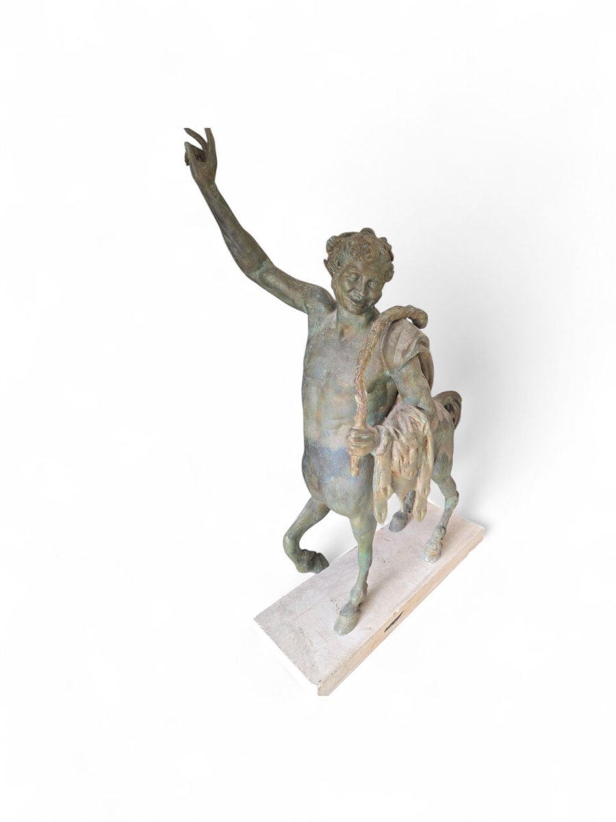 Grande sculpture italienne en bronze d'un centaure, vers 1900-photo-3