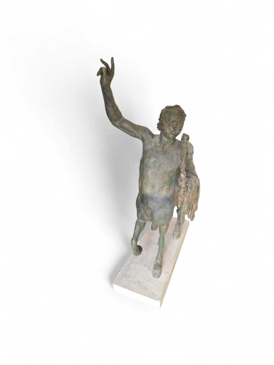Grande sculpture italienne en bronze d'un centaure, vers 1900-photo-1