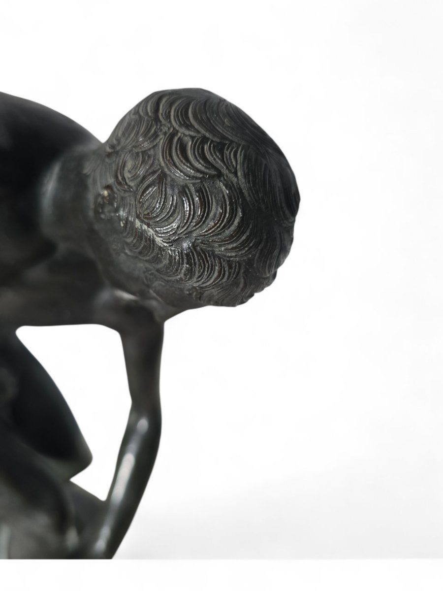 Sculpture en bronze du Discobole, XIXe siècle, Grand Tour-photo-3