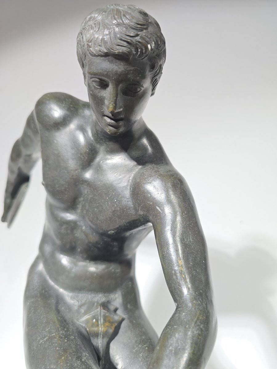 Sculpture en bronze du Discobole, XIXe siècle, Grand Tour-photo-1