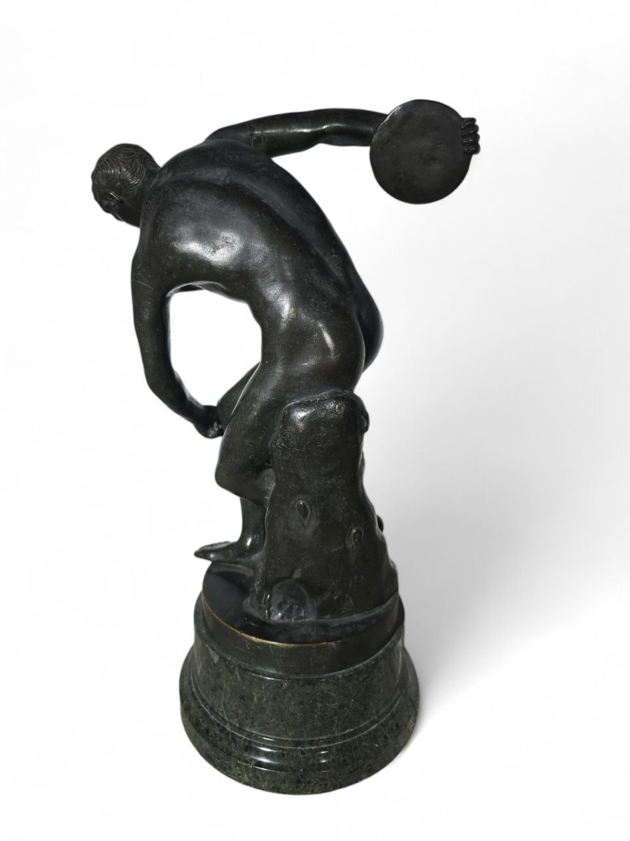 Sculpture en bronze du Discobole, XIXe siècle, Grand Tour-photo-4