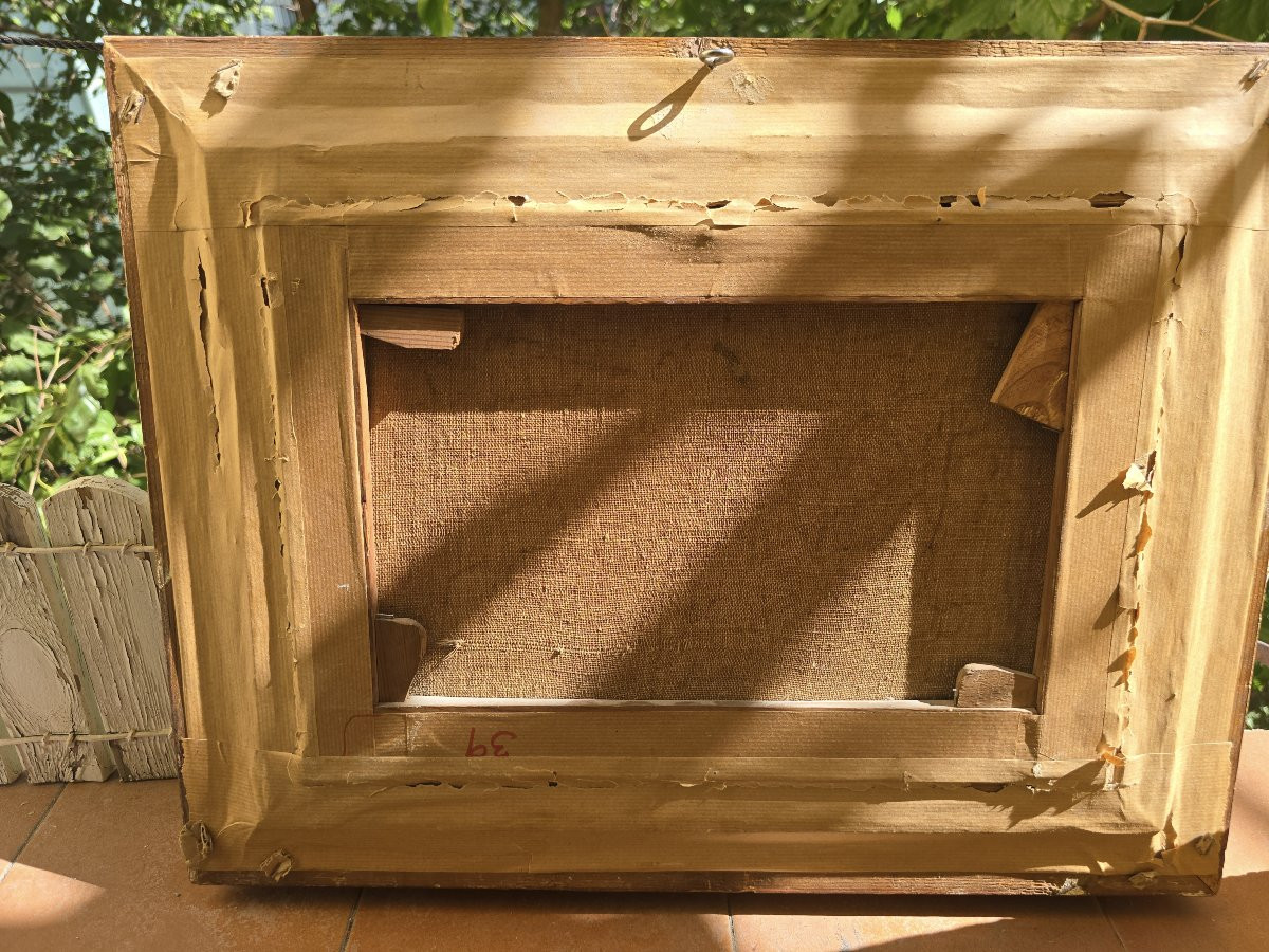 Landscape In Oil On Canvas, 19th Century-photo-7