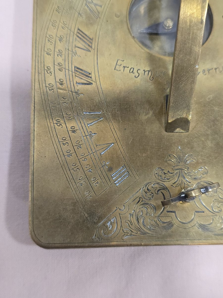 Cadran solaire horizontal en bronze du XIXe siècle, d'après Erasmus Habermel-photo-2
