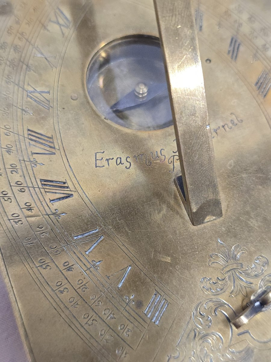 Cadran solaire horizontal en bronze du XIXe siècle, d'après Erasmus Habermel-photo-5