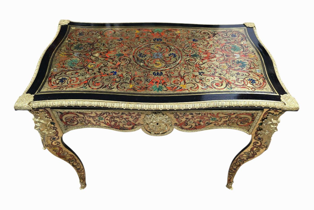 19th Century French Boulle Style Side Table-photo-2