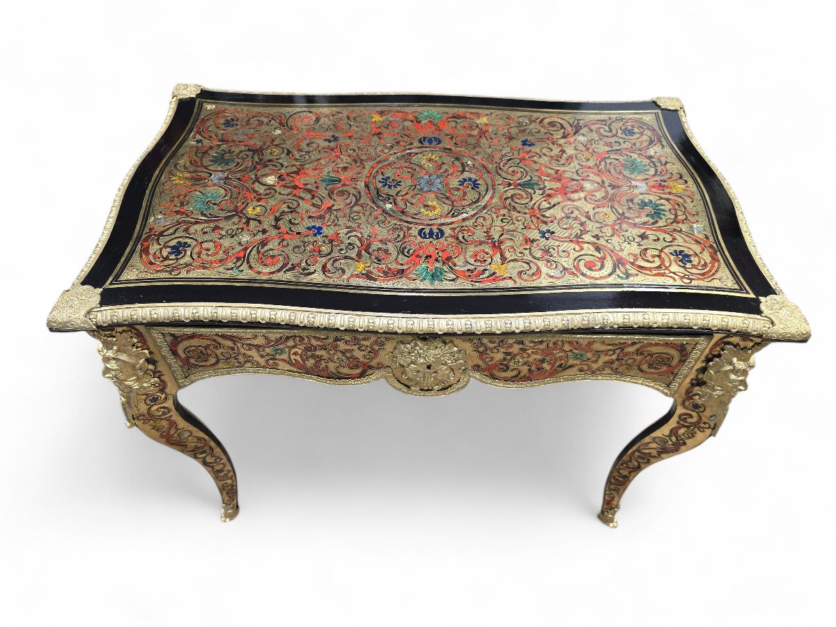 19th Century French Boulle Style Side Table-photo-3