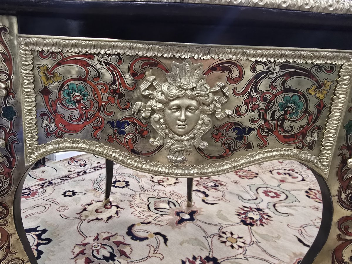 19th Century French Boulle Style Side Table-photo-4