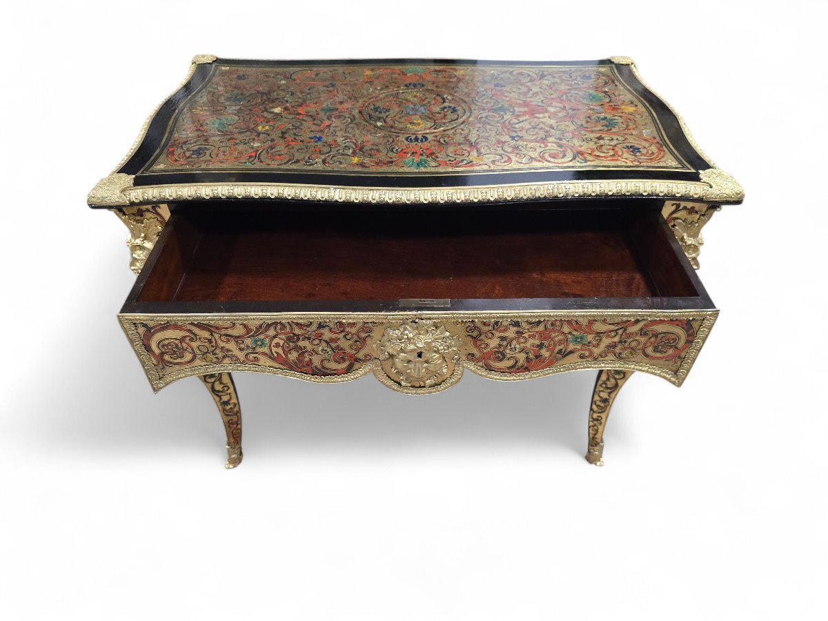 19th Century French Boulle Style Side Table-photo-5