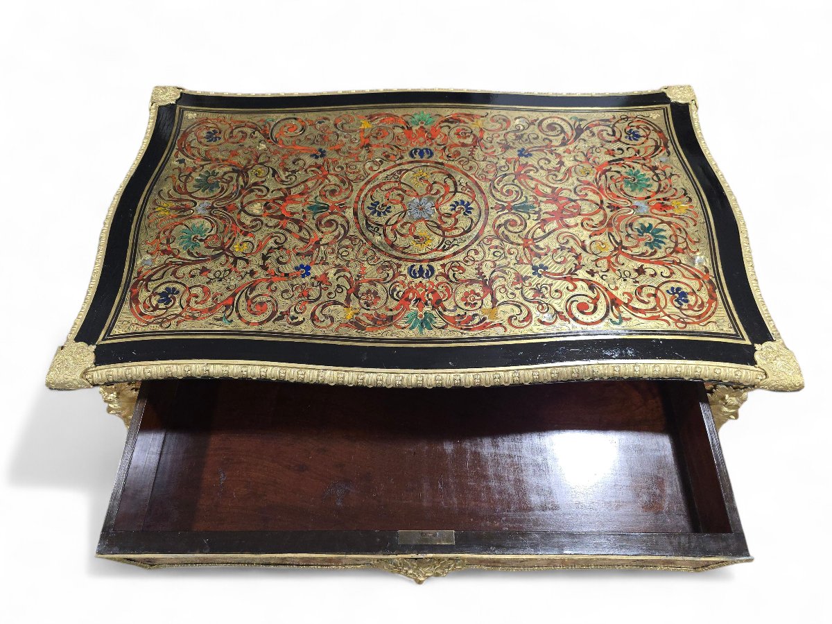 19th Century French Boulle Style Side Table-photo-6