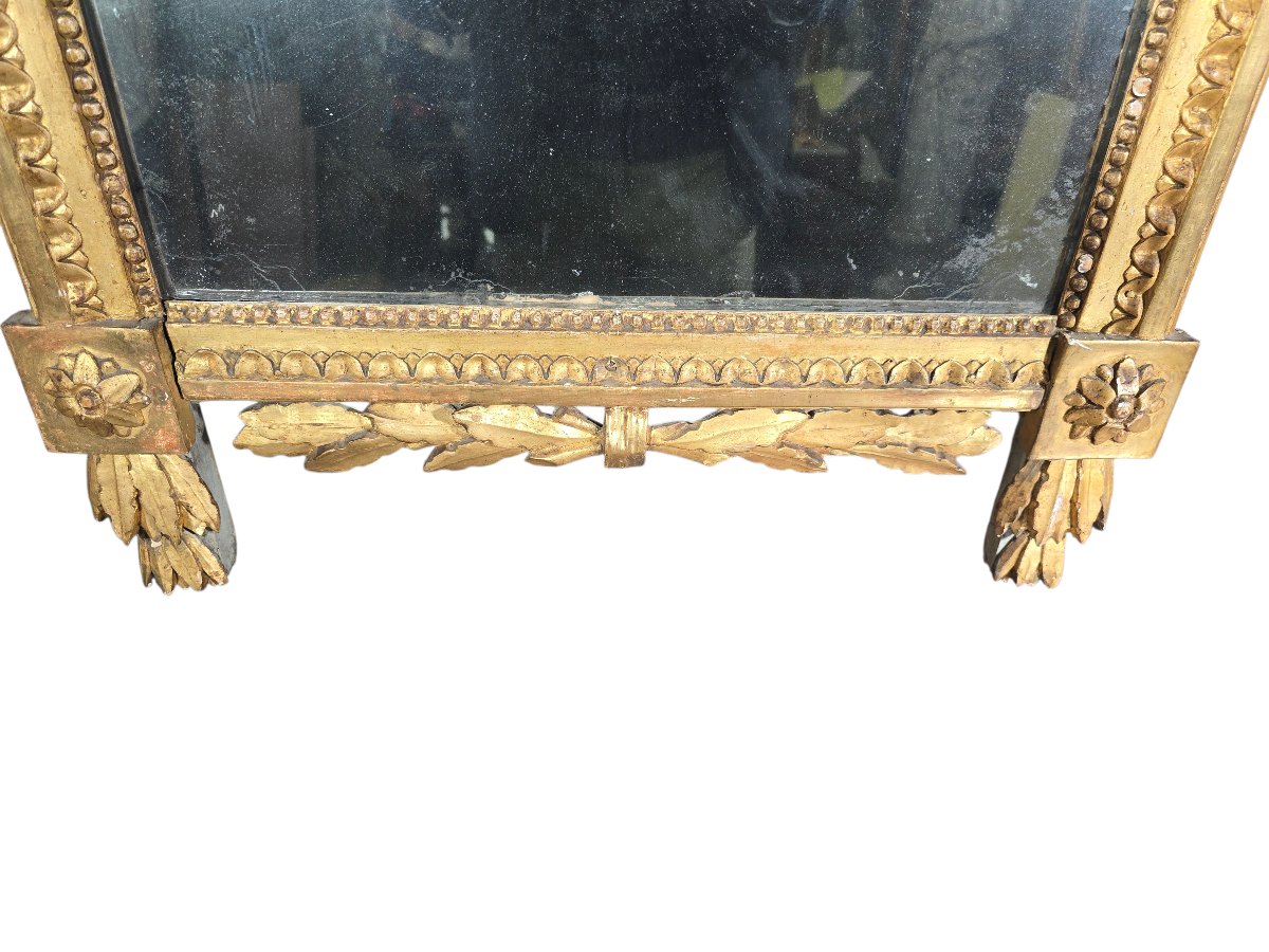 18th-century French Mirror In Gilded Wood With Original Glass-photo-4