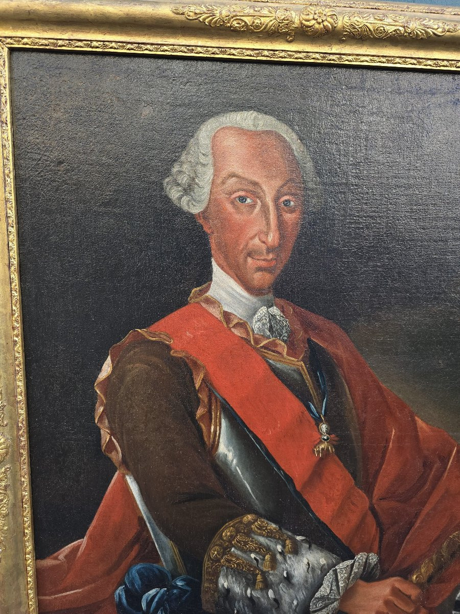 Portrait de Charles de Bourbon en roi de Naples ».  Huile sur toile rentoilée. -photo-2