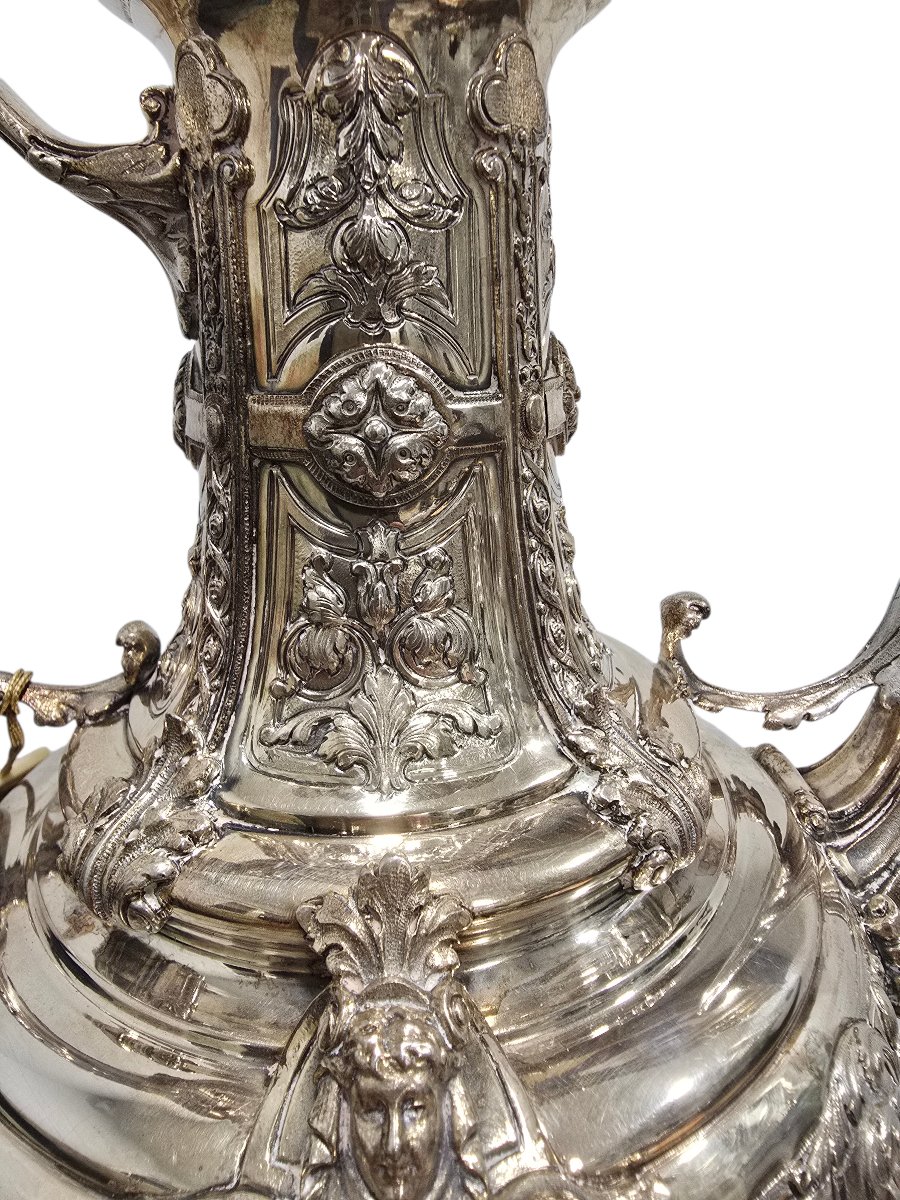 Royal Spanish Tea Service In Solid Silver By Yanes, Adorned With The Coat Of Arms-photo-1