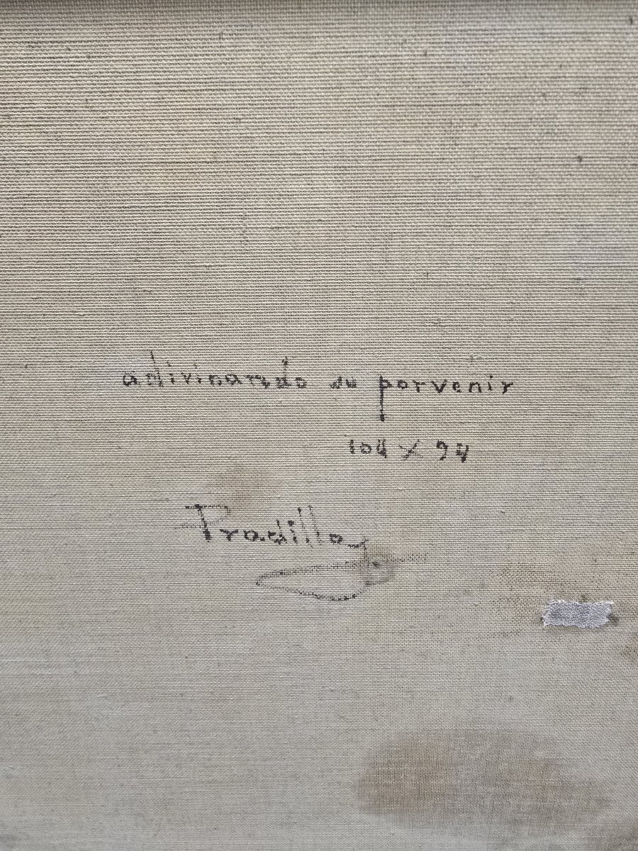 Huile sur toile espagnole du début du XXe siècle, signée Pradilla – La diseuse de bonne aventur-photo-7