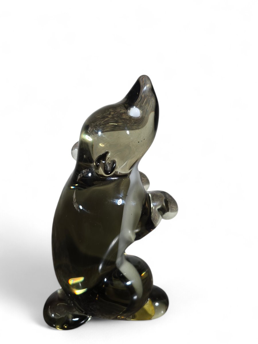 Sculpture d'ours en verre de Murano, années 1970-photo-4