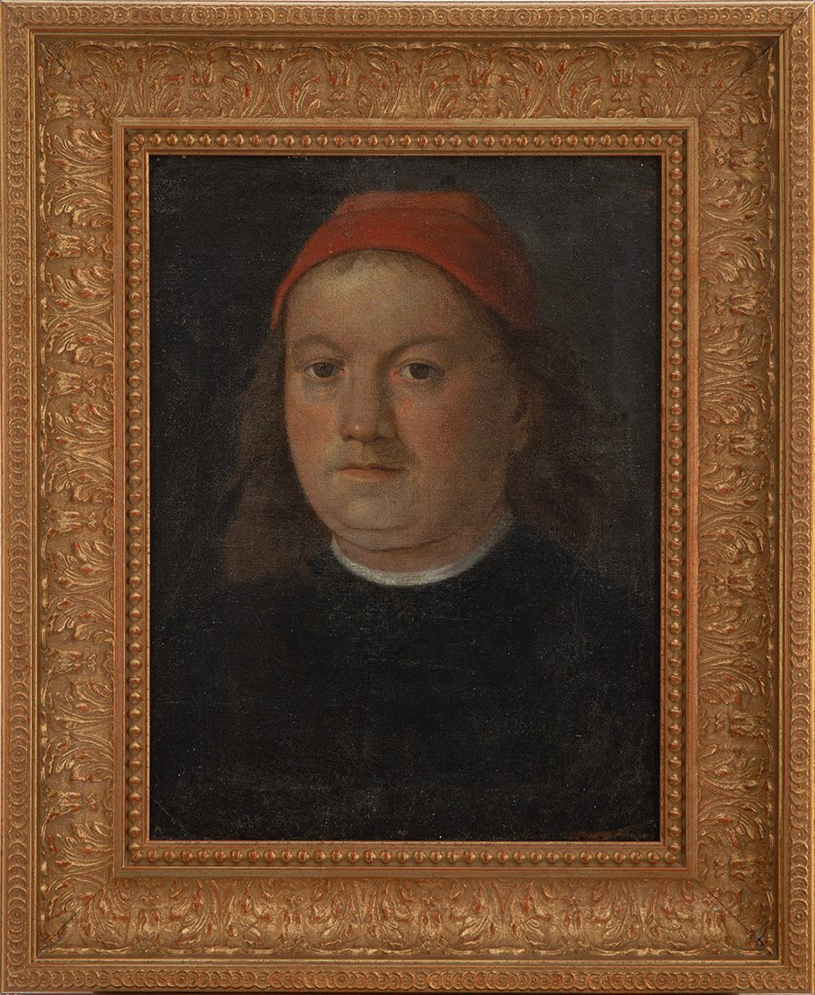 Huile sur toile, Portrait d'après Pérugin, École historiciste, XVIIIe siècle-photo-2