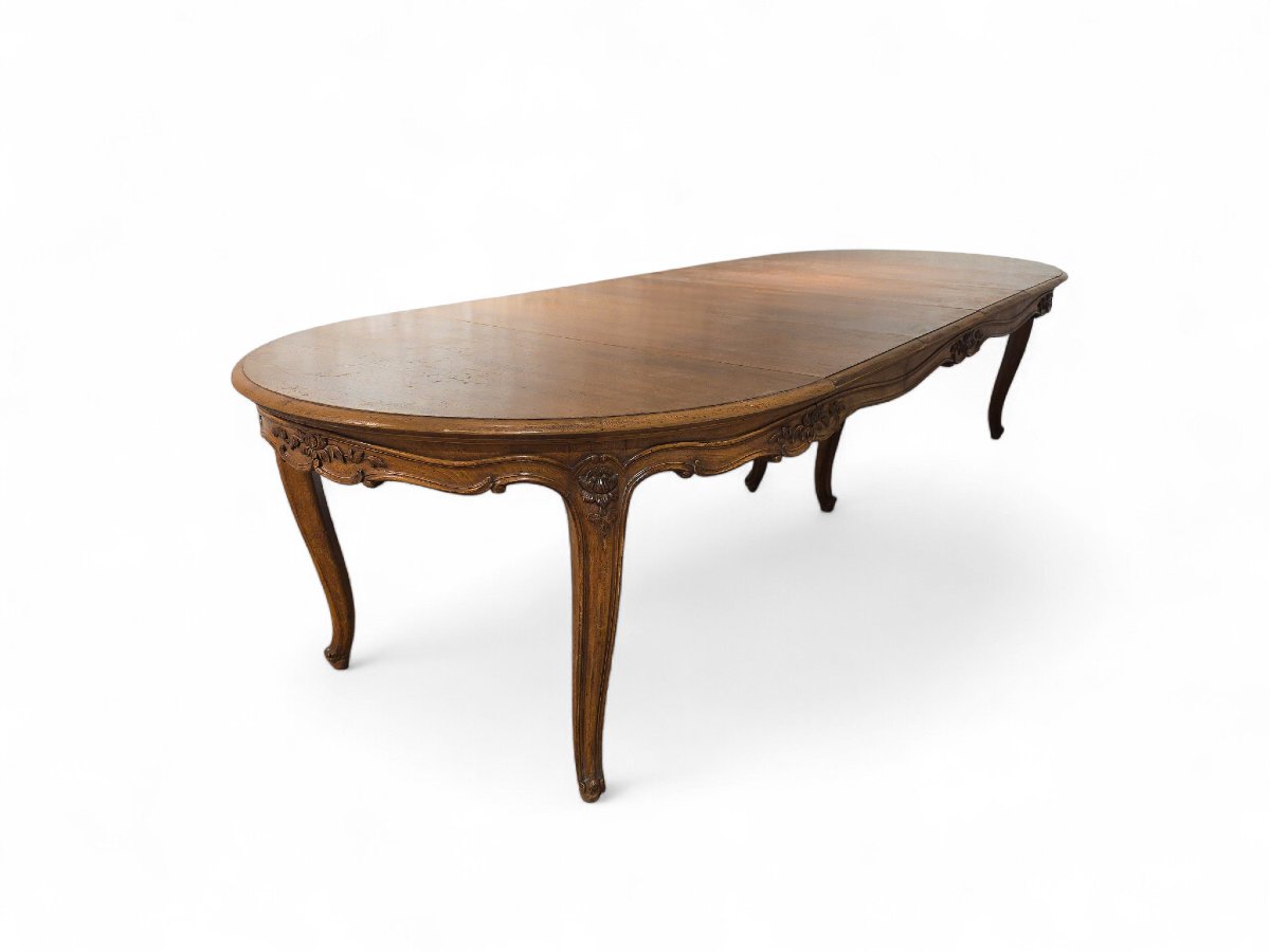 Grande table de salle à manger extensible en chêne massif du XVIIIe siècle-photo-4
