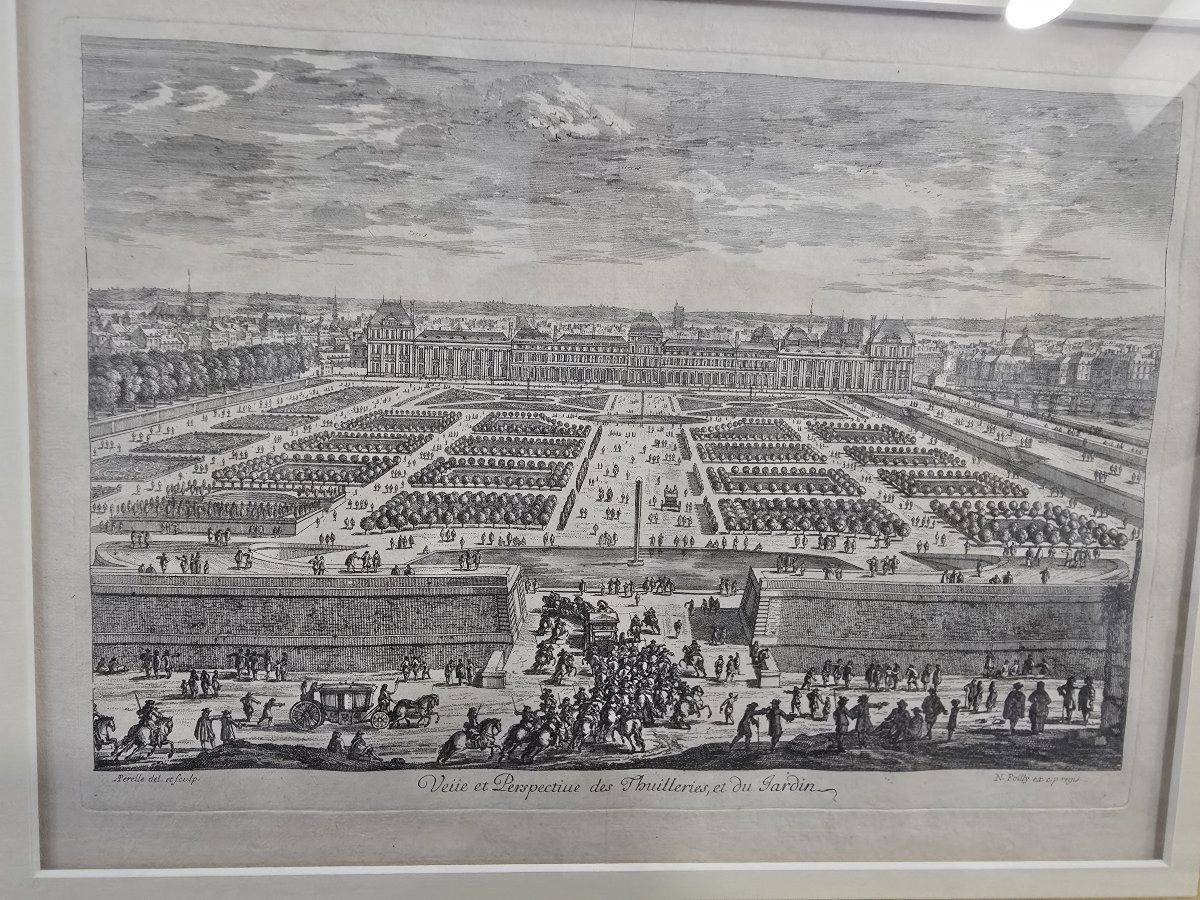 A Set Of Six 18th-century French Engravings Depicting Formal French Gardens, E-photo-2