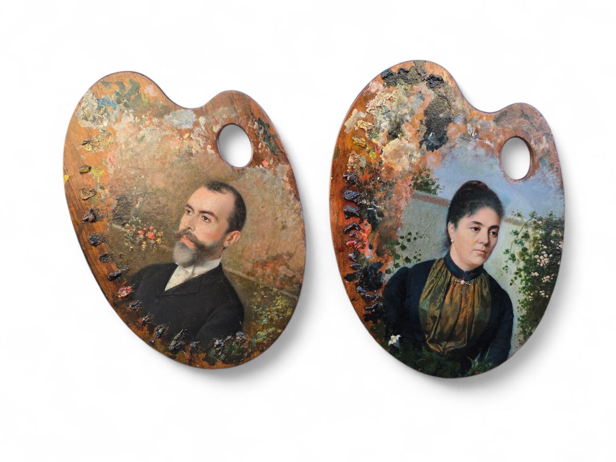 Painter's Palettes, Portraits; 19th Century.-photo-5