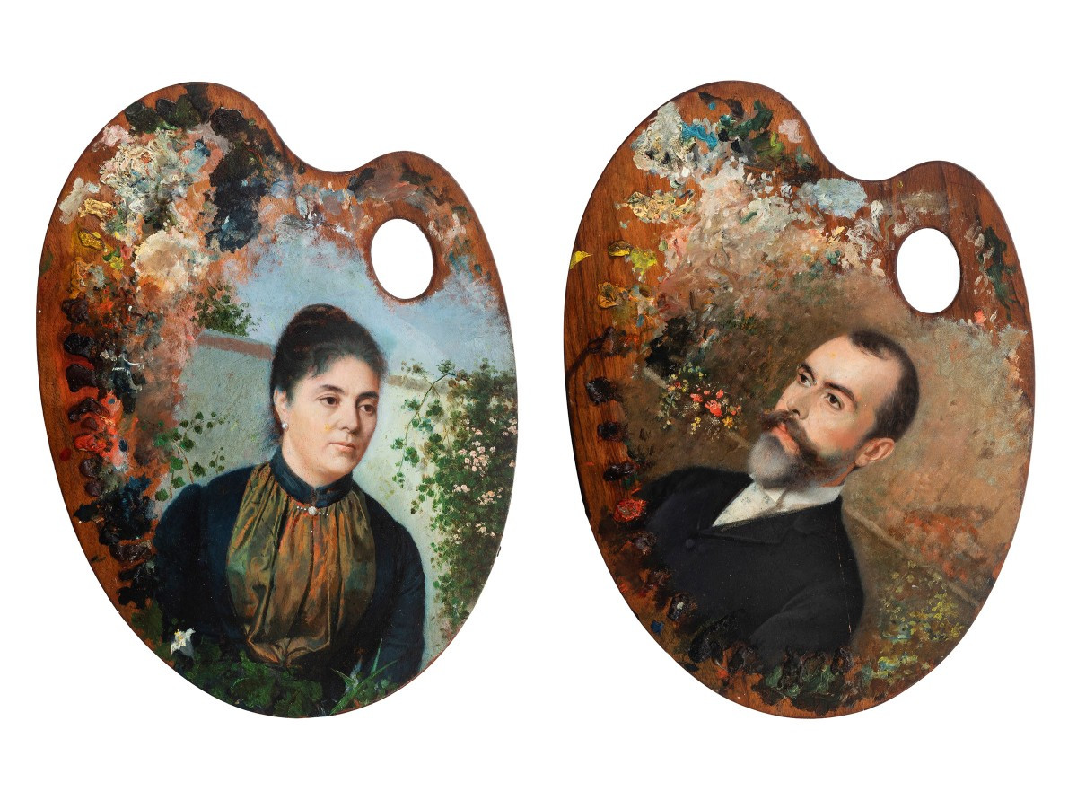 Painter's Palettes, Portraits; 19th Century.