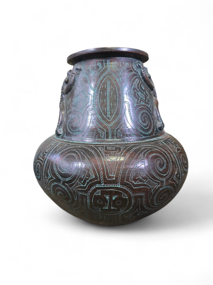 Vase en terre cuite de style Marajoara, XXe siècle-photo-2