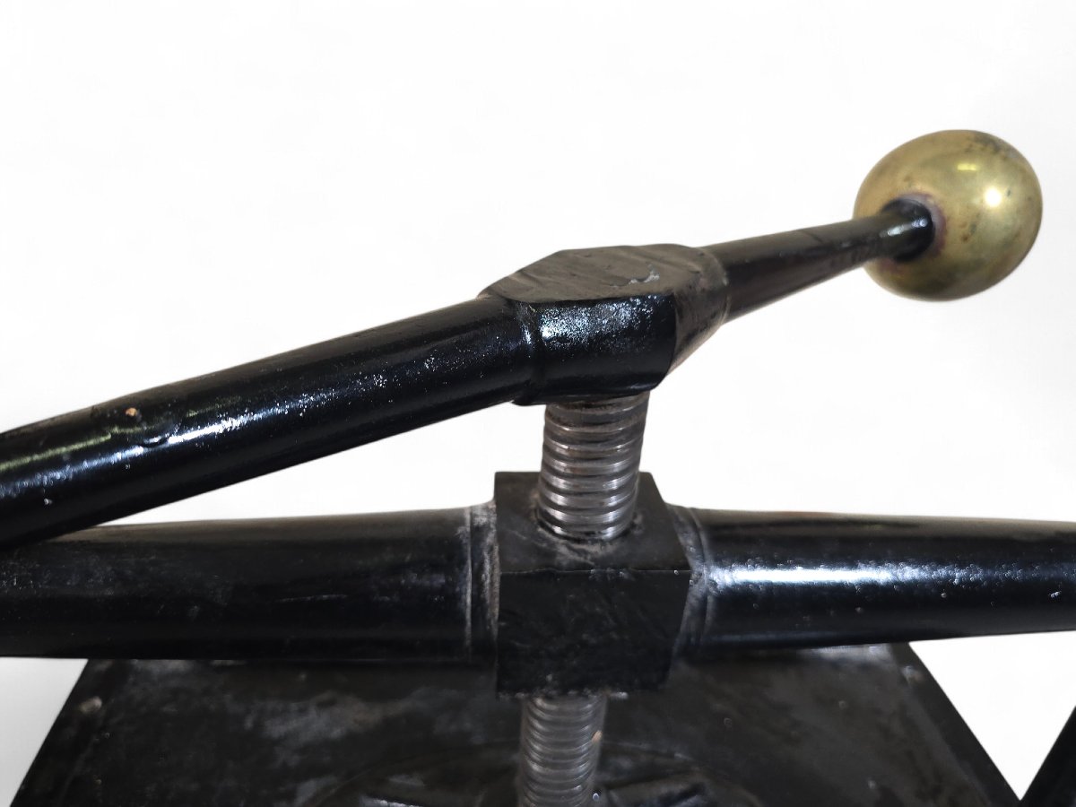 Large 19th-century Book Press Made Of Iron And Bronze-photo-6