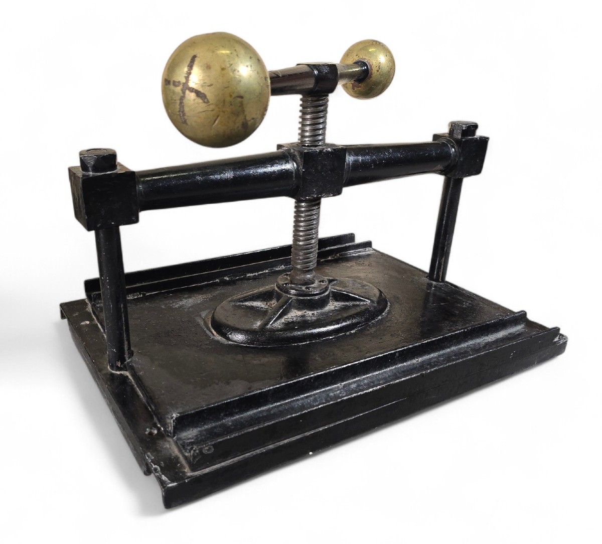Large 19th-century Book Press Made Of Iron And Bronze