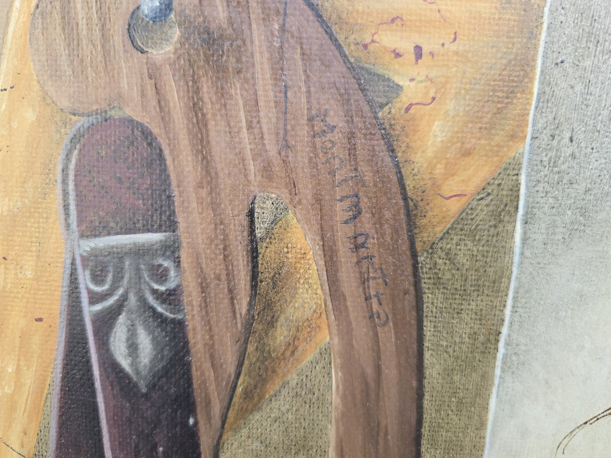 Peinture décorative à l'huile sur panneau de Lucien Mathelin-photo-3