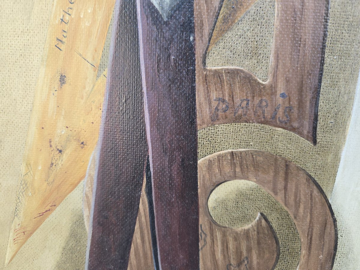 Peinture décorative à l'huile sur panneau de Lucien Mathelin-photo-4