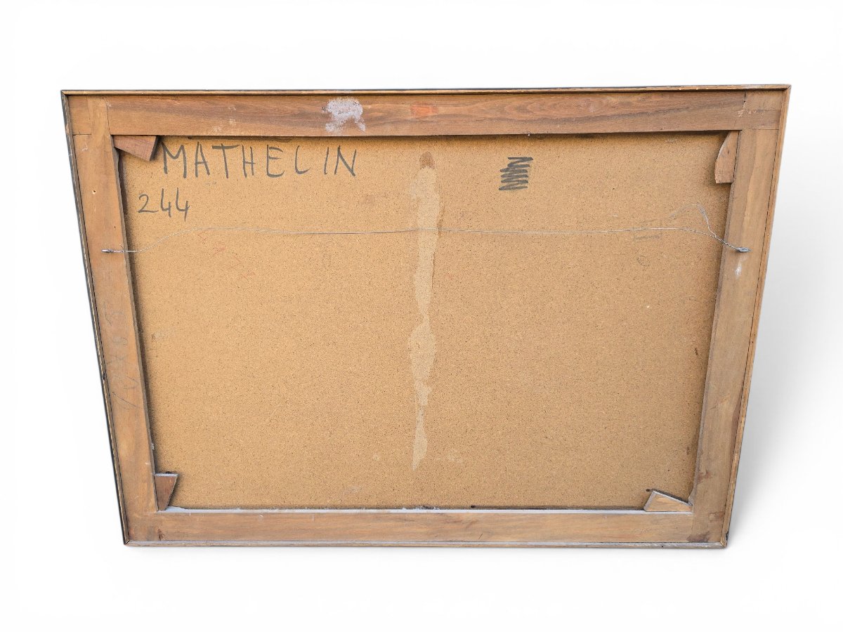 Peinture décorative à l'huile sur panneau de Lucien Mathelin-photo-8