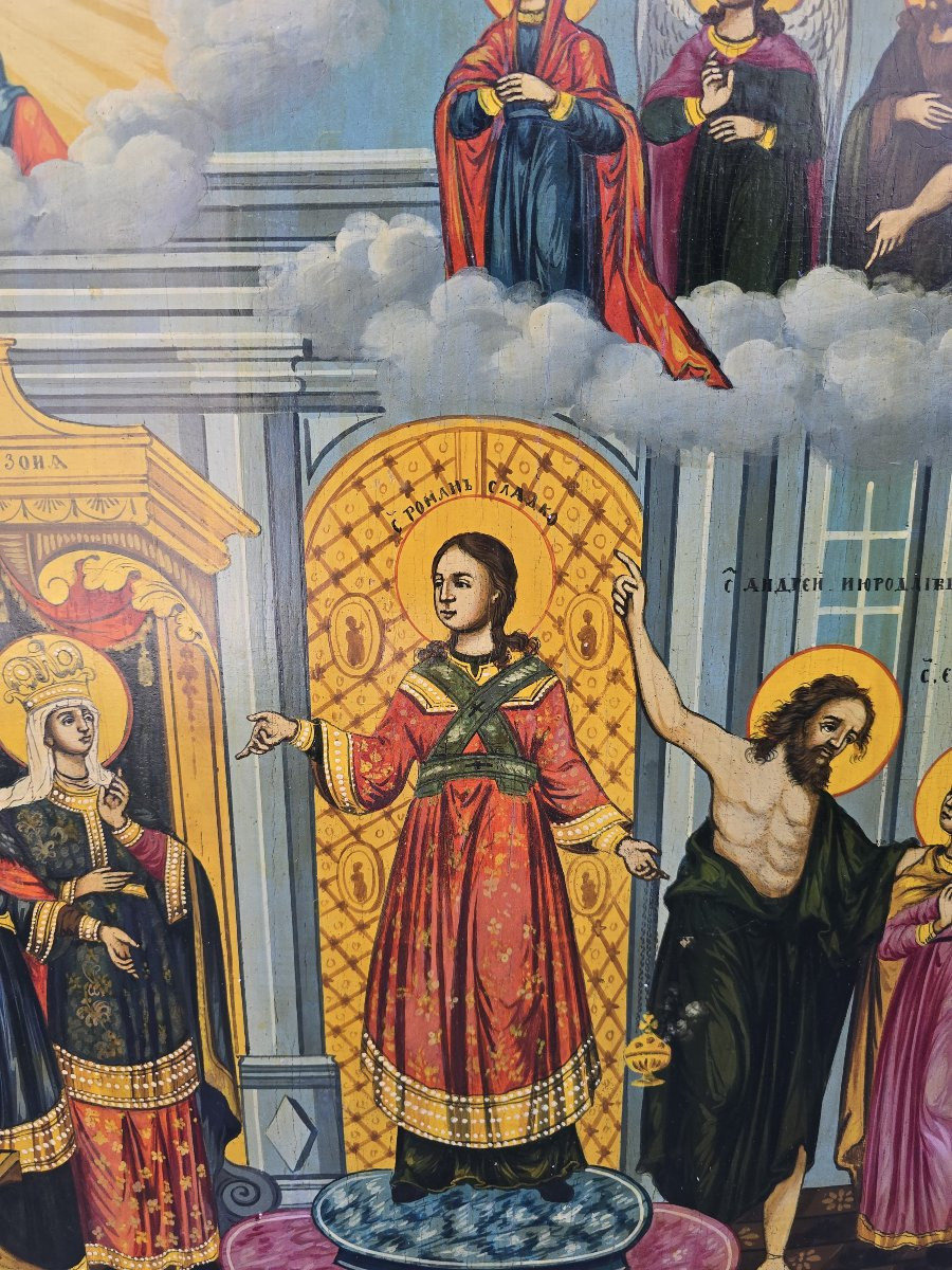 19th-century Orthodox Icon Depicting The Protection Of The Virgin Mary-photo-3