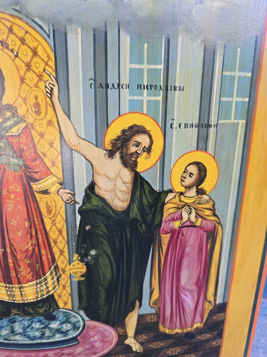 19th-century Orthodox Icon Depicting The Protection Of The Virgin Mary-photo-2