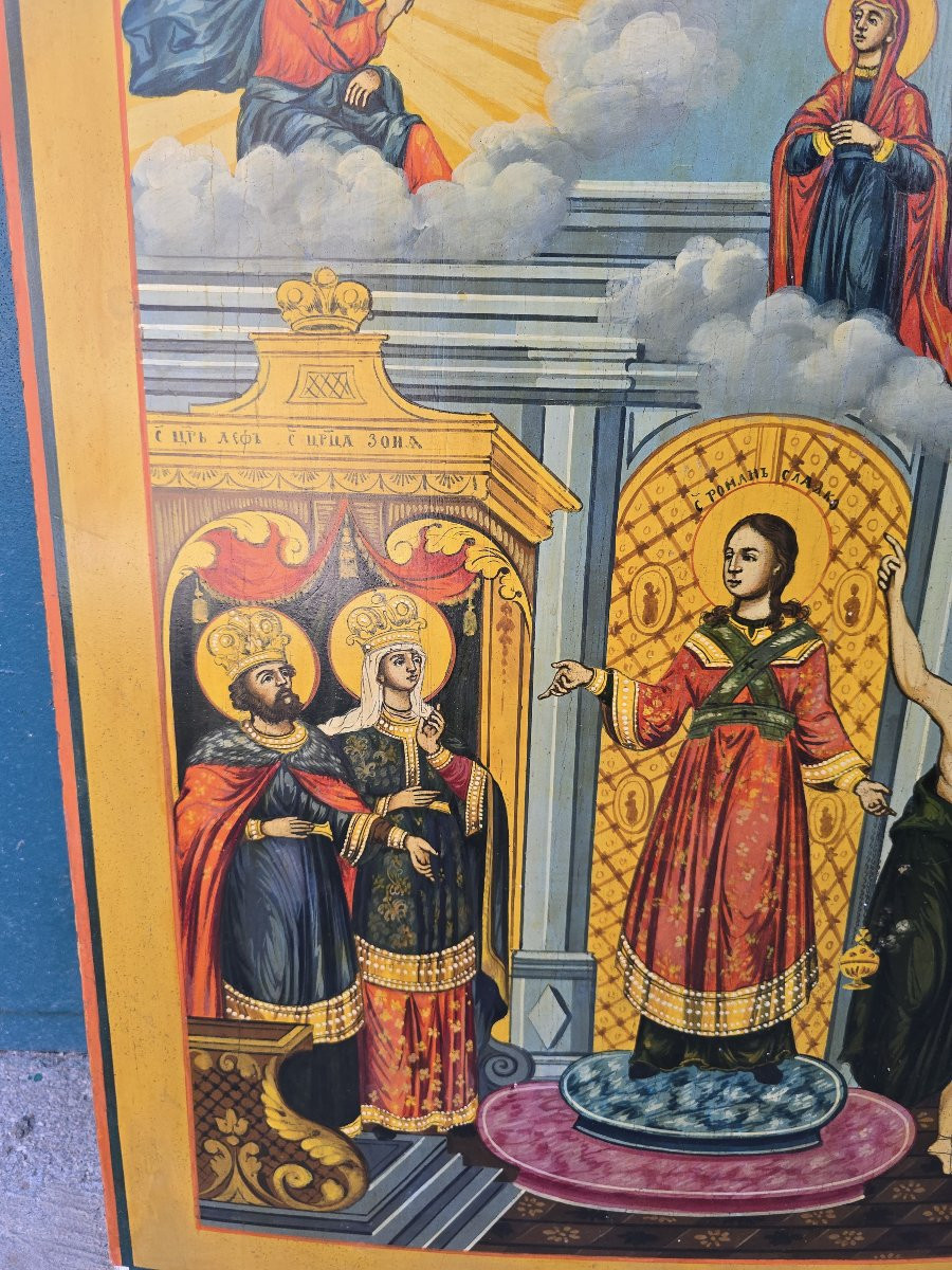 19th-century Orthodox Icon Depicting The Protection Of The Virgin Mary-photo-5