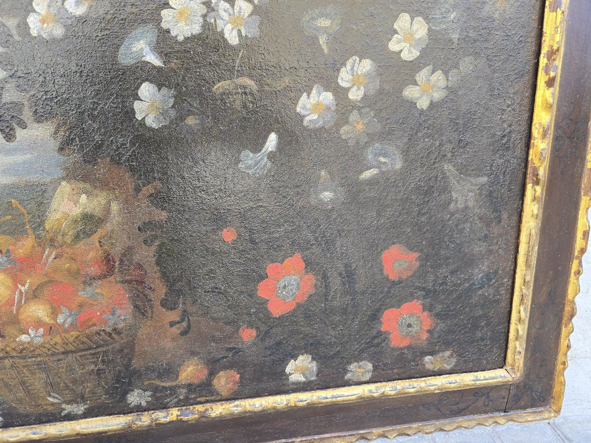 Huile sur toile du XVIIIe siècle, école majorquine, représentant un singe, cadre d'origine-photo-4