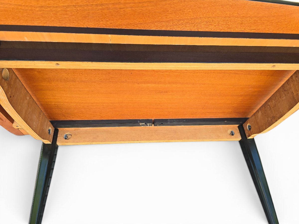 Table de salle à manger extensible de luxe, style Art déco, années 1970-photo-8