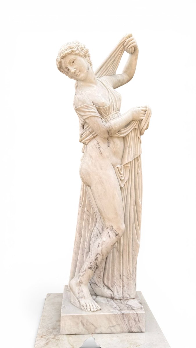 Set Of Four Seasons In White Italian Marble, Late 20th Century-photo-2