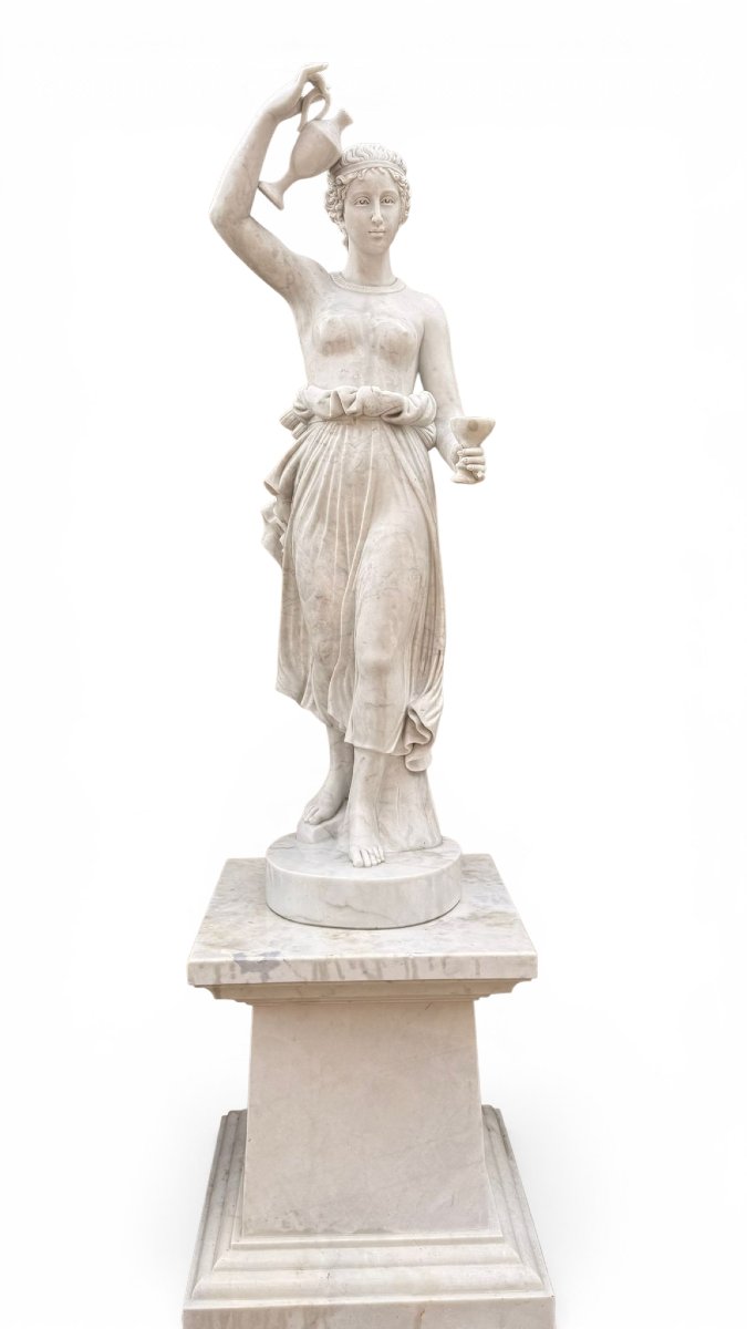 Set Of Four Seasons In White Italian Marble, Late 20th Century-photo-2