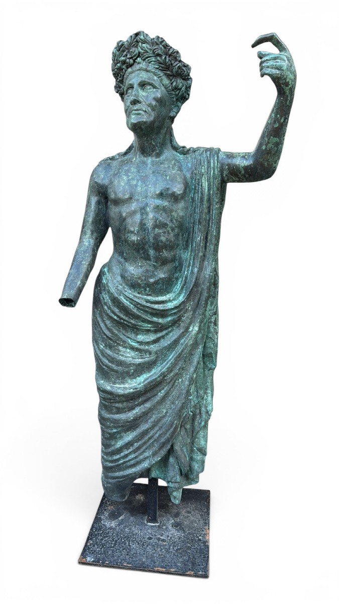Greco-roman Bronze Sculpture Of An Emperor, Italy, 1980s