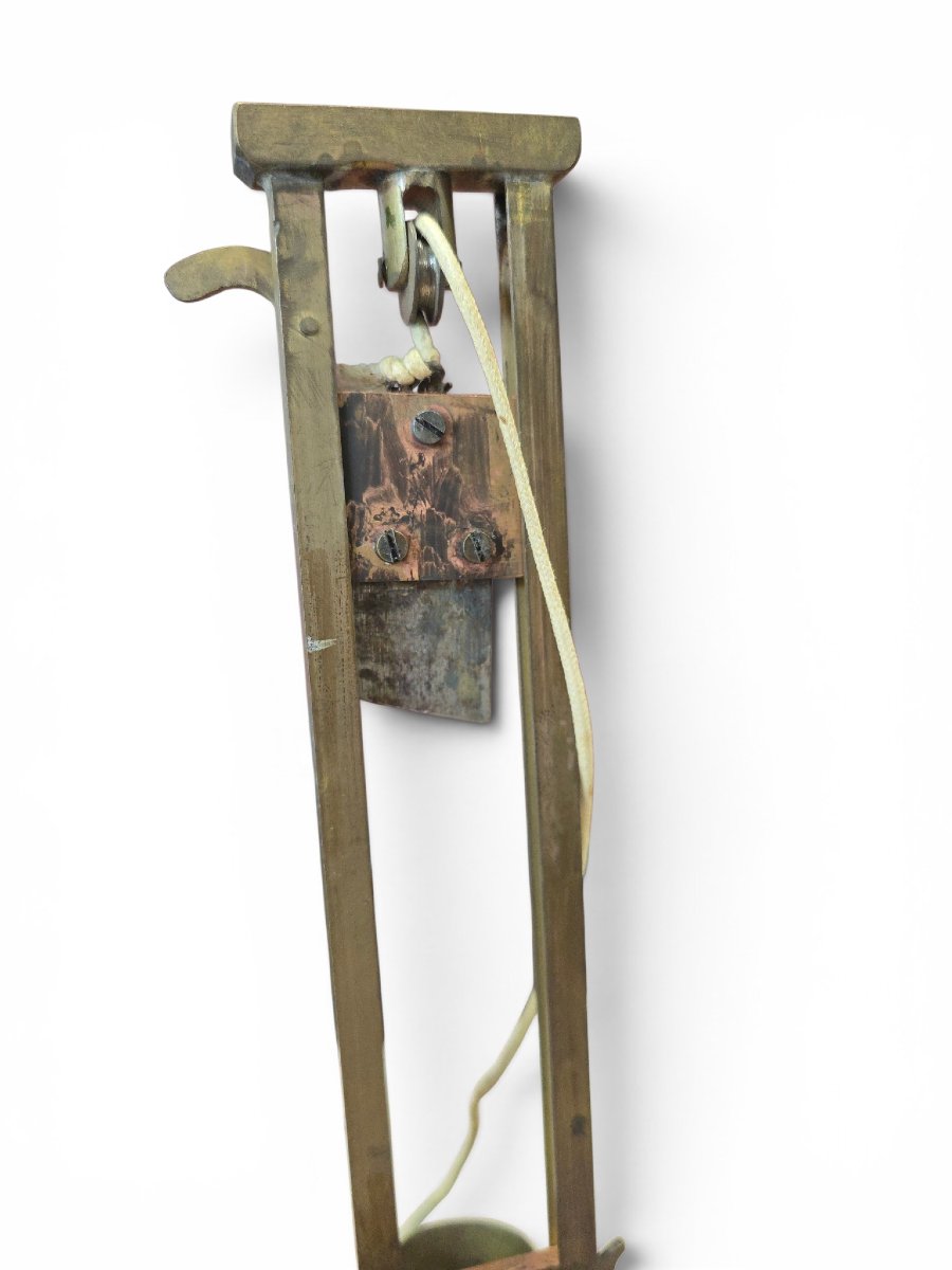 Brass And Wood Guillotine Cigar Cutter, Early 20th Century-photo-4