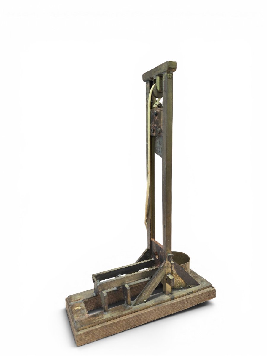 Brass And Wood Guillotine Cigar Cutter, Early 20th Century-photo-5