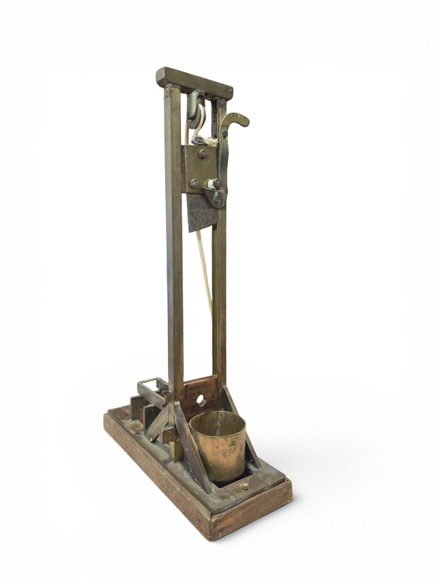Brass And Wood Guillotine Cigar Cutter, Early 20th Century-photo-6