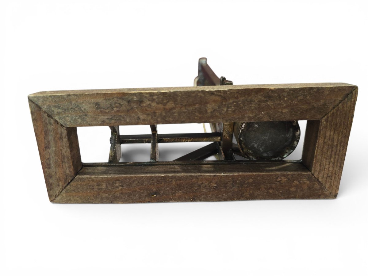 Brass And Wood Guillotine Cigar Cutter, Early 20th Century-photo-8