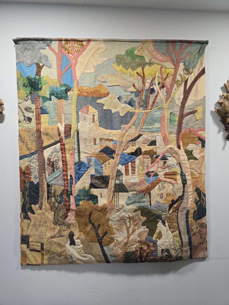 Grande tapisserie murale d'Antonio Sereix Codina, signée