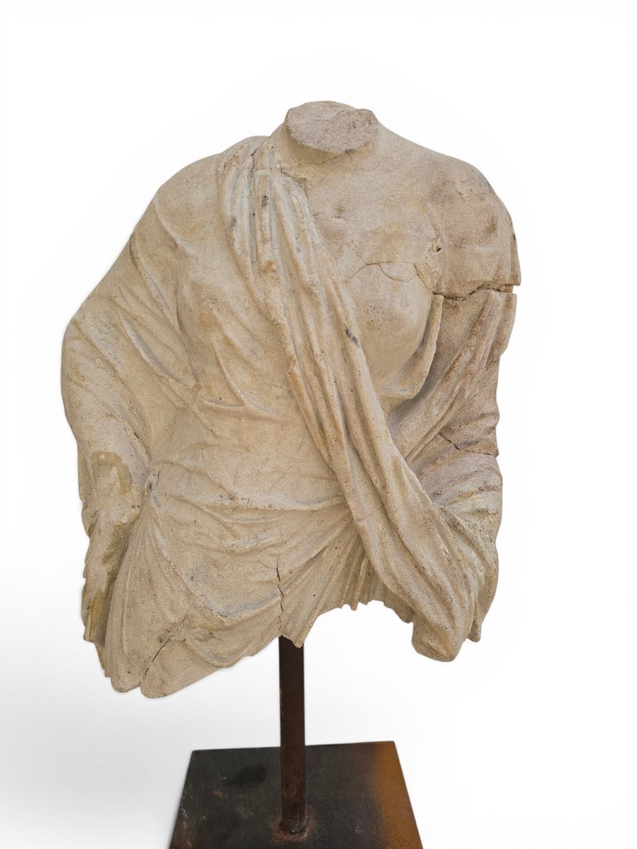 Decorative Greek Bust On An Iron Pedestal, Second Half Of The 20th Century-photo-2