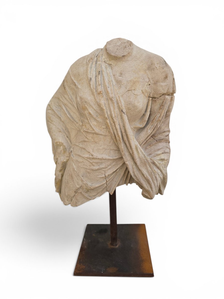 Decorative Greek Bust On An Iron Pedestal, Second Half Of The 20th Century-photo-1