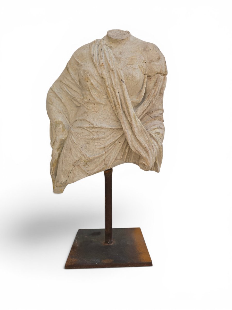 Decorative Greek Bust On An Iron Pedestal, Second Half Of The 20th Century-photo-3