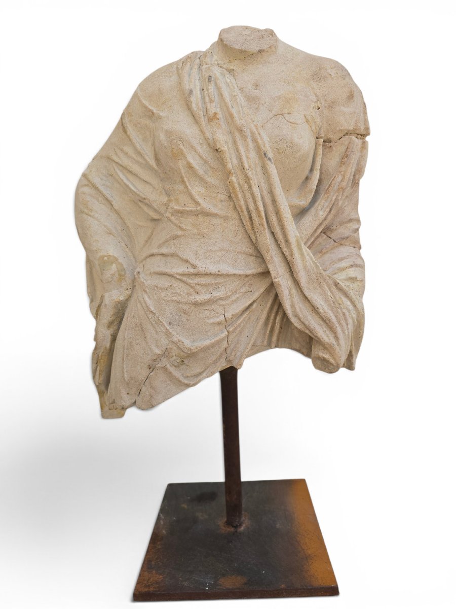 Decorative Greek Bust On An Iron Pedestal, Second Half Of The 20th Century-photo-5
